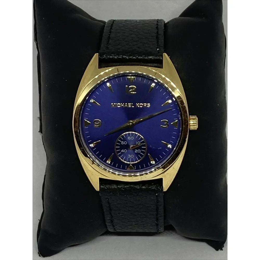 Michael Kors MK3345 Women's Black Leather Analog Dial Quartz Wrist Watch JK572